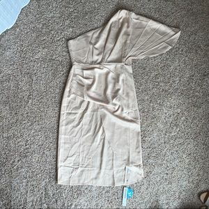 Cupshe Tan One-Shoulder Wrap Dress - NWT